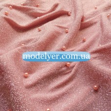 Ткань Трикотаж люрекс жемчуг (пудра)